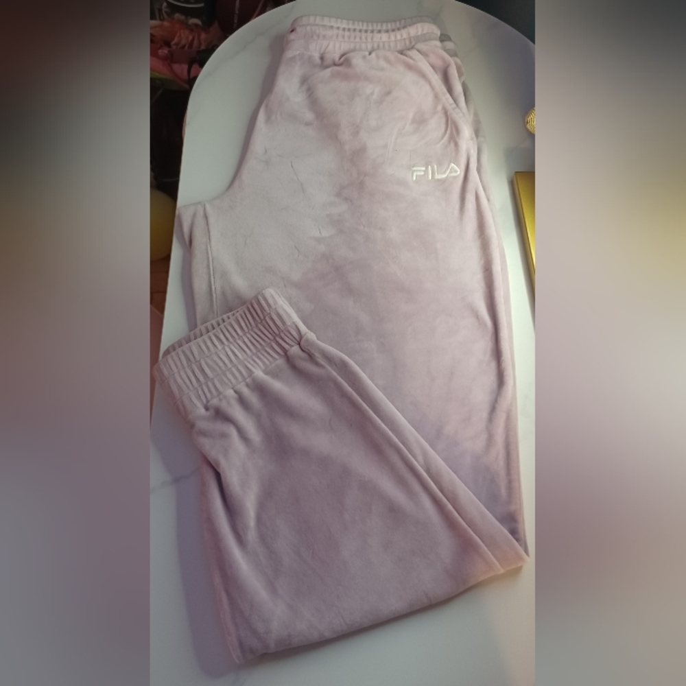 Lavender XL Fila Velour Joggers